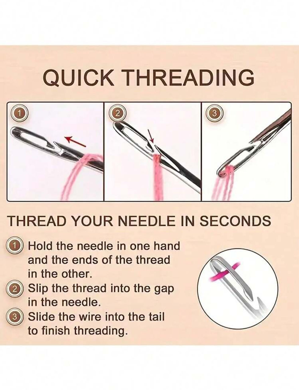 Thumbnail: 12 Piece Quick Thread Needles & Box Set