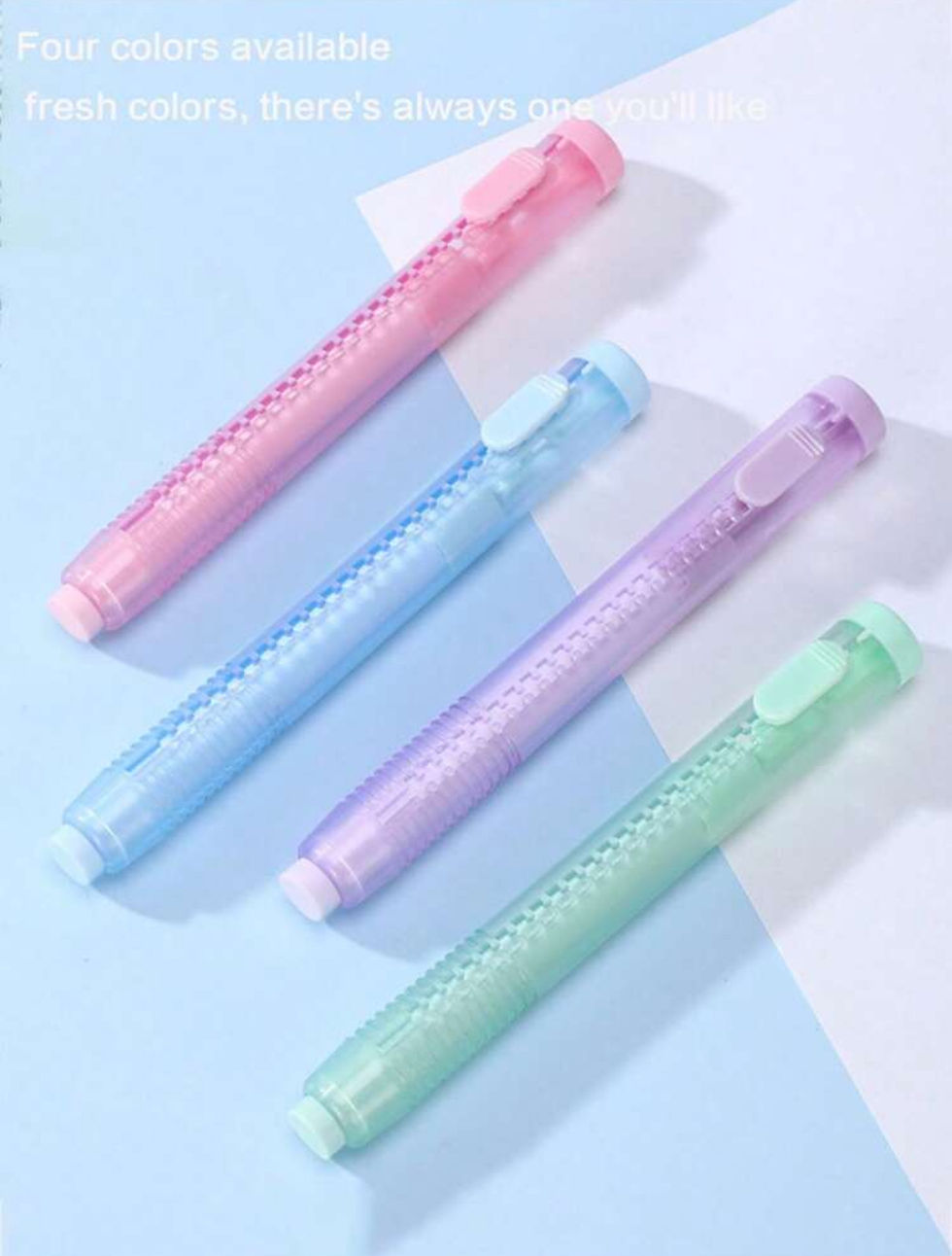 Thumbnail: 4 Piece Eraser Set Auto-Press with 3 Refills