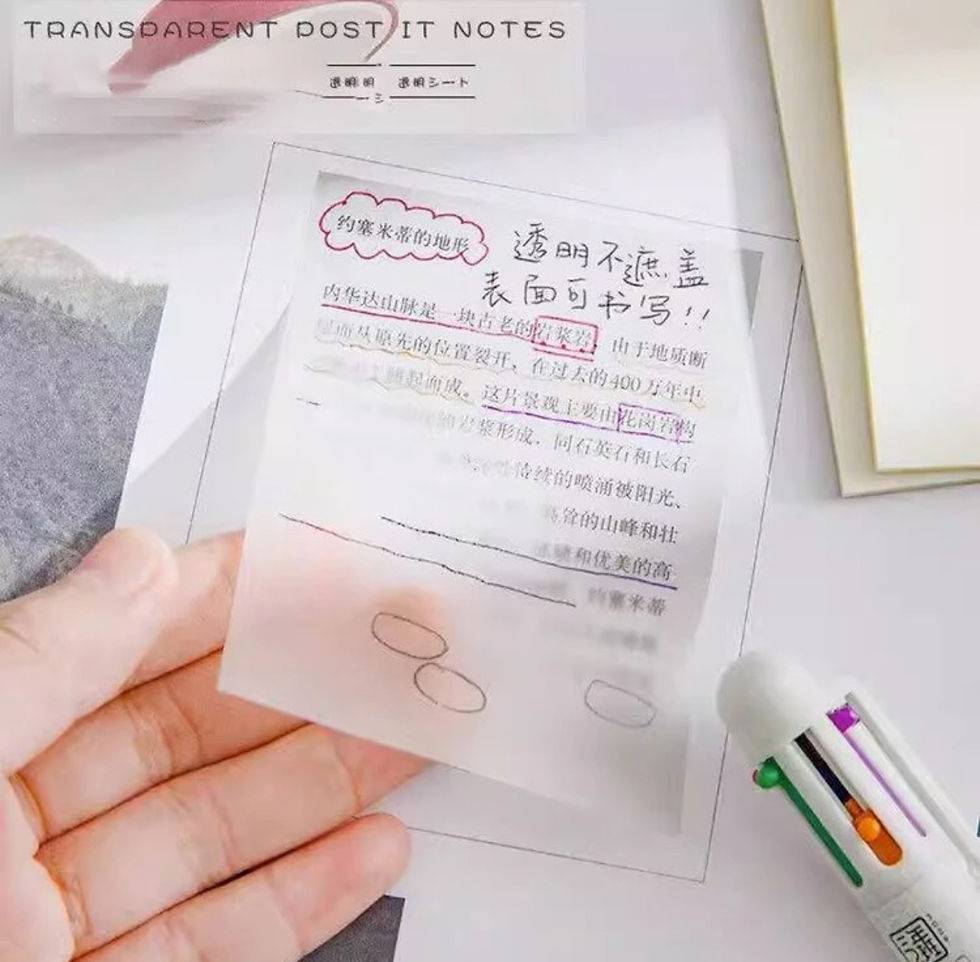 Thumbnail: 50 Sheets Sticky Notes - Clear Transparent Small