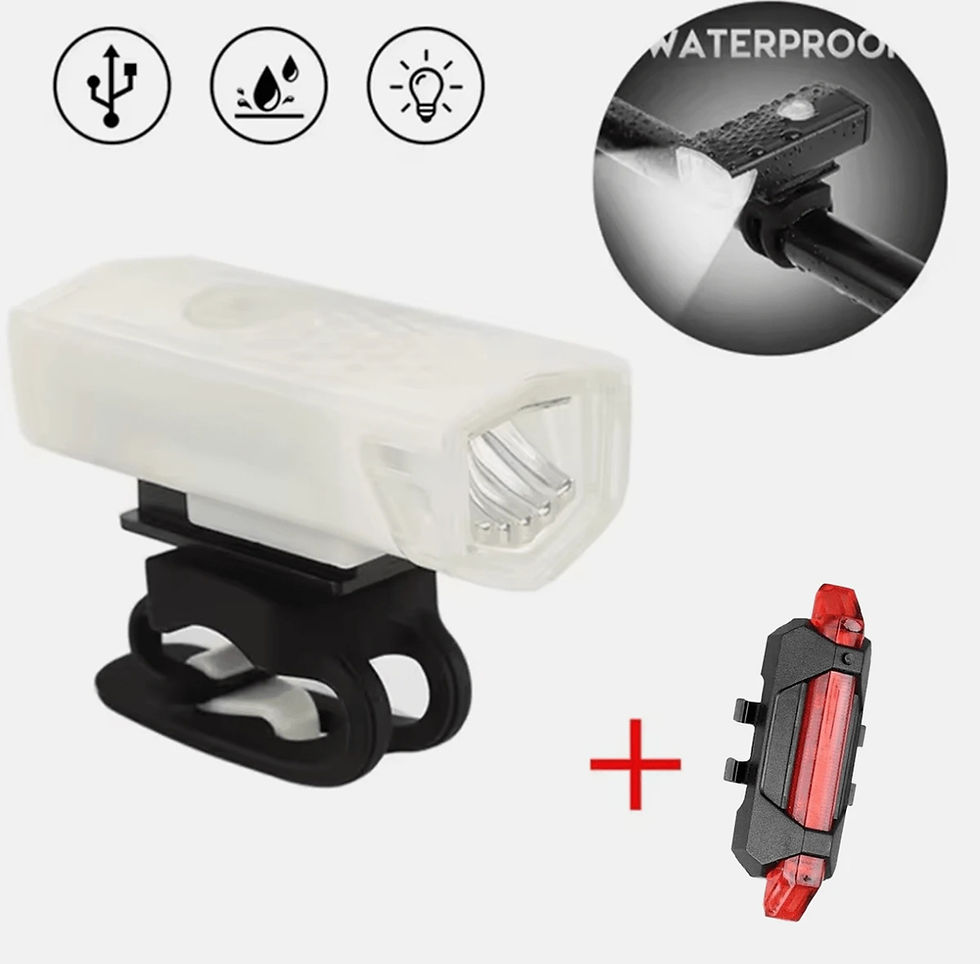 Thumbnail: 2 Piece Rechargeable Waterproof Bicycle LED Headlight & Taillight Set