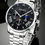 Thumbnail: Geneva Silver & Black Business Watch & Bracelet