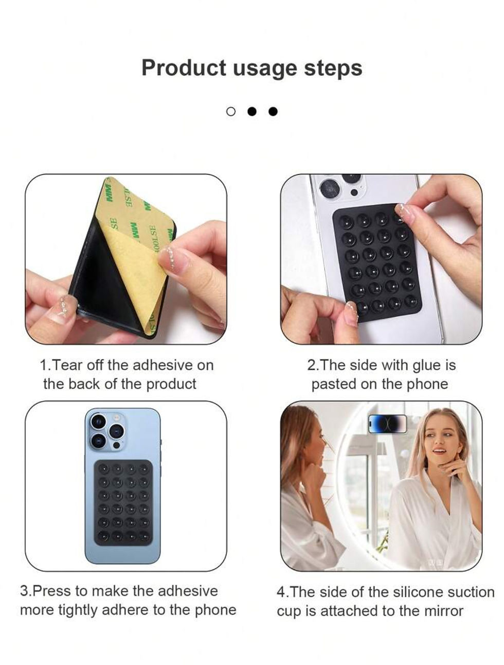 Thumbnail: 4 Pack Universal Mobile Phone Silicon Suction Pad