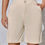 Thumbnail: Beige High Rise Slant Pocket Shorts