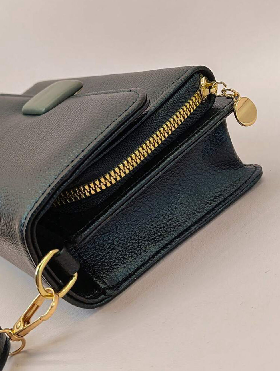 Thumbnail: Elegant Black Messenger Bag with Adjustable Strap