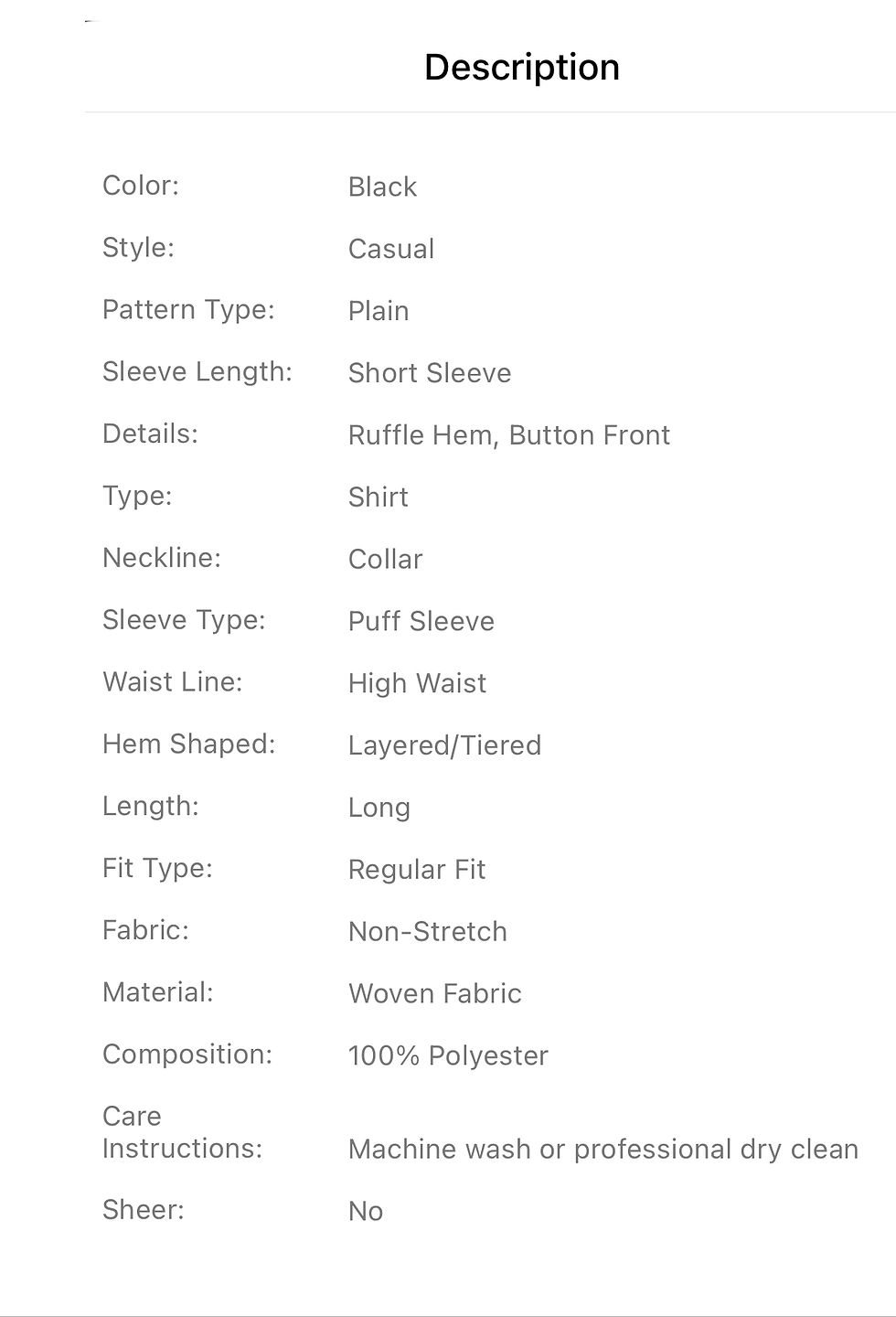 Thumbnail: PLUS Range Black Puff Sleeve Ruffle Hem Dress