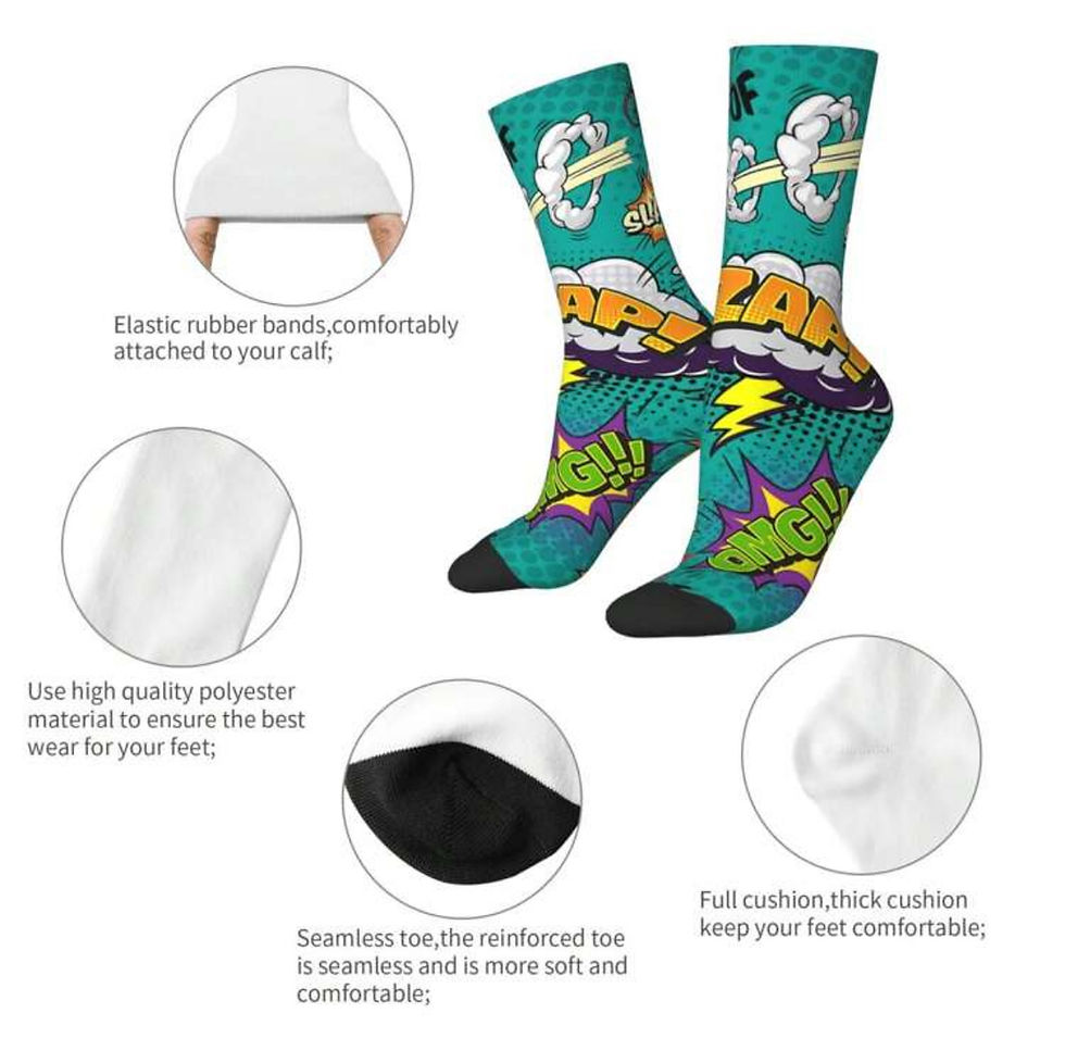 Thumbnail: Teal WHAM! SNAP! Novelty Socks