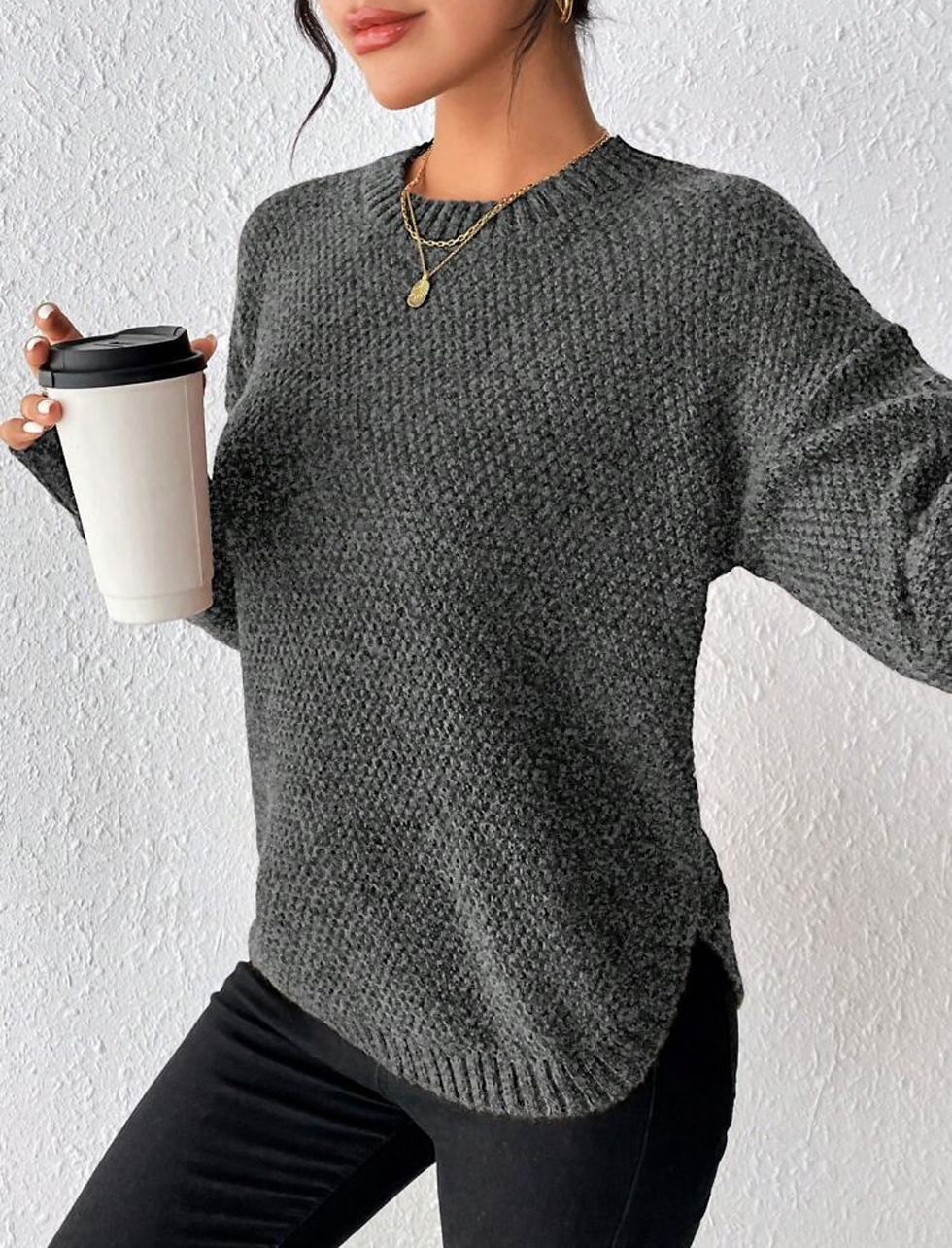 Thumbnail: Charcoal Comfort Knit Jersey