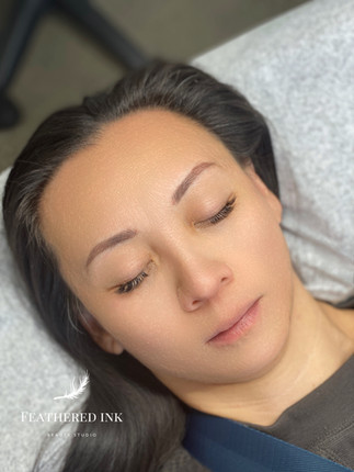 6 weeks healed microblading shading