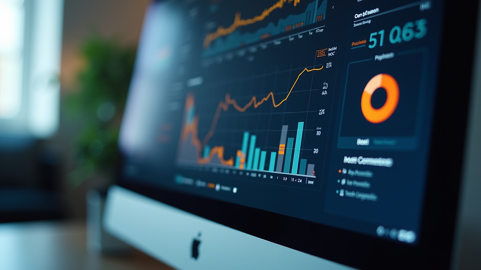 Close-up view of a computer screen displaying AI integration dashboard