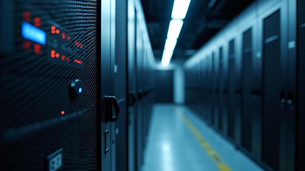 Close-up view of a server room with racks of hardware supporting AI infrastructure