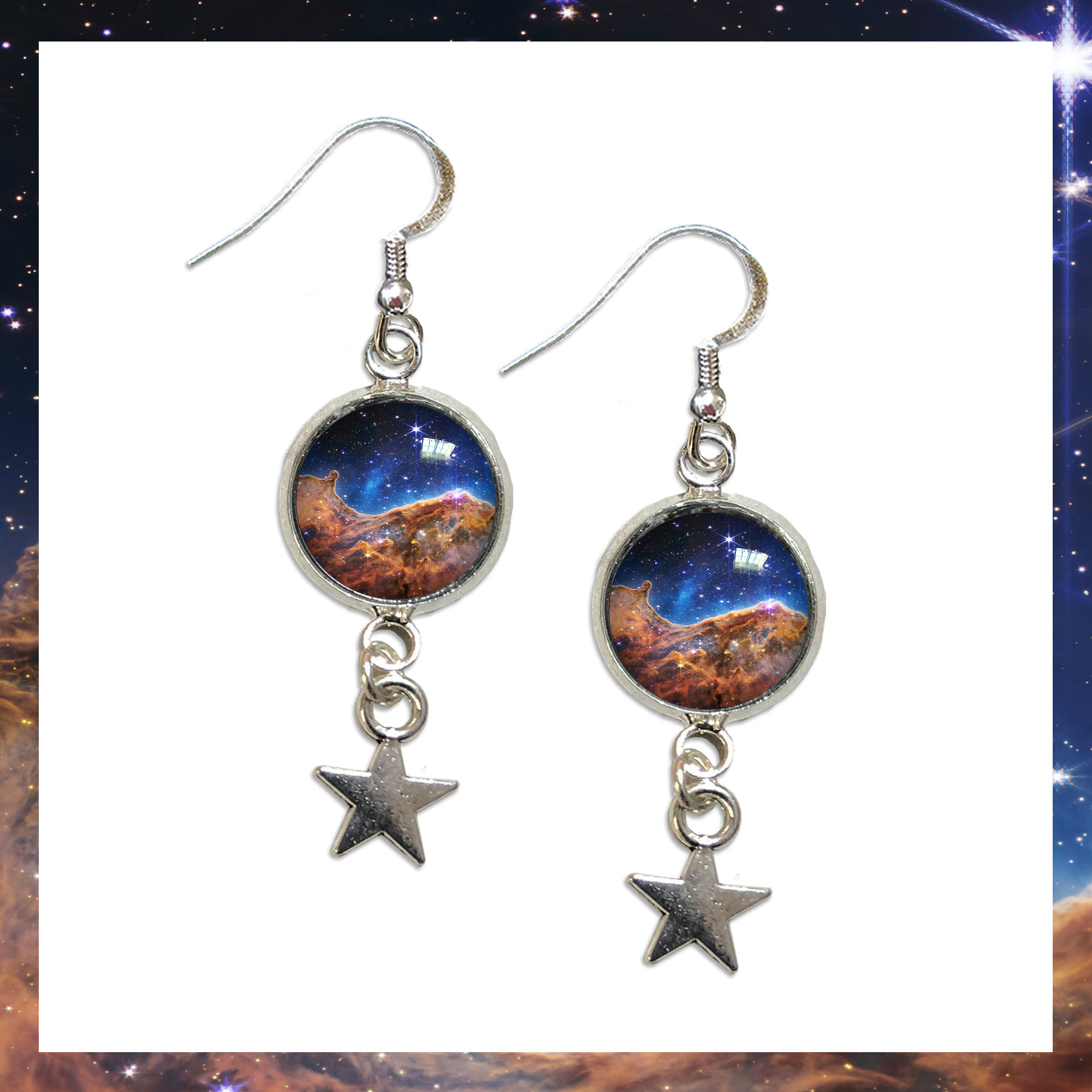 Carina Nebula Star Earrings