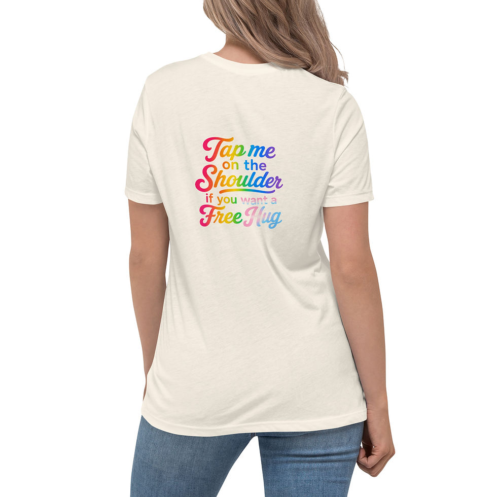 Thumbnail: Mama Bear Hugs Women's Relaxed T-Shirt with back message