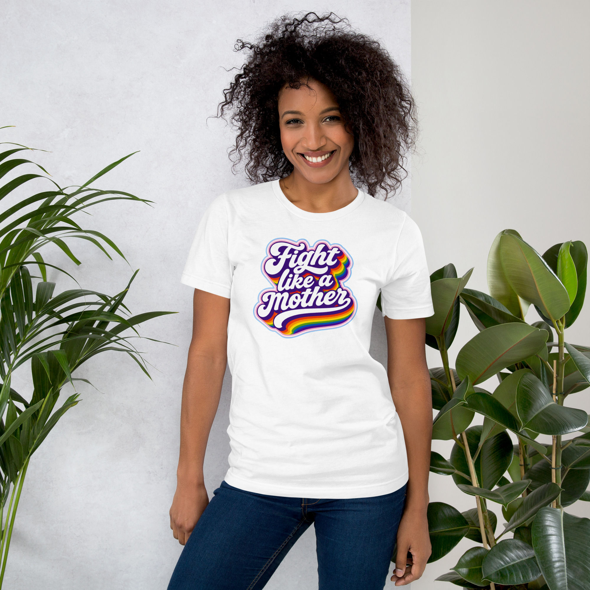 Fight Crew Neck Unisex t-shirt with back message