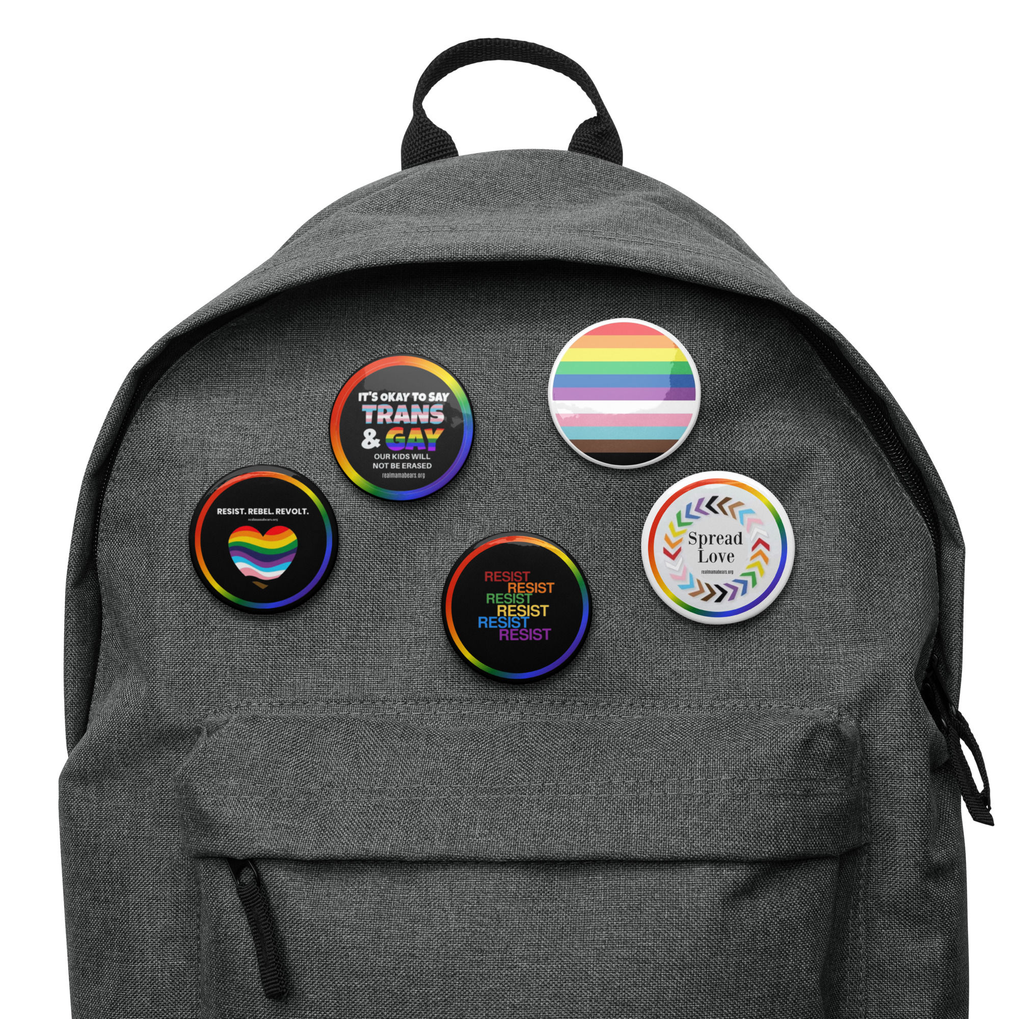 LGBTQ+ Support set of 2.25" pin buttons
