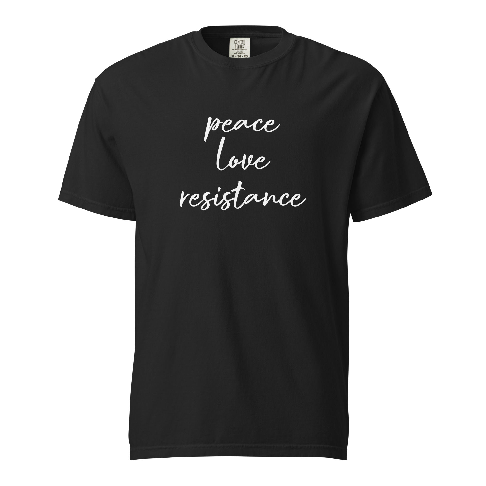 peace love resistance unisex garment-dyed heavyweight t-shirt