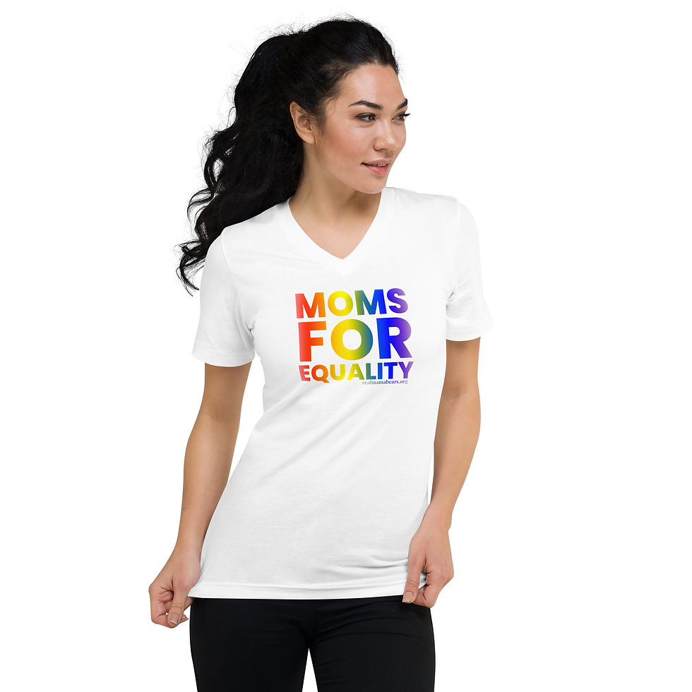 Thumbnail: Moms for Equality Unisex Short Sleeve V-Neck T-Shirt