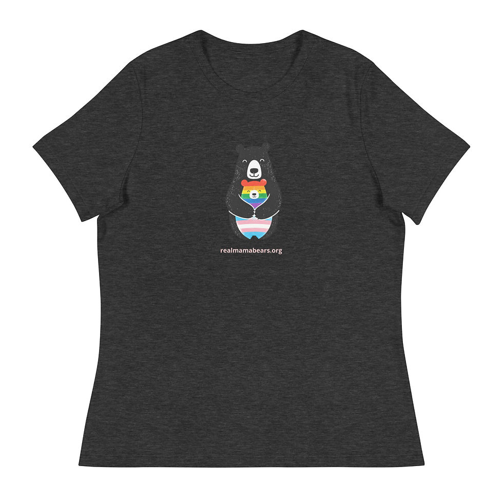 Thumbnail: Mama Bear Hugs Women's Relaxed T-Shirt with back message
