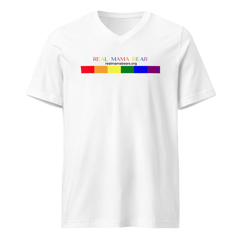 Thumbnail: Real Mama Bear Pride Unisex V Neck T-Shirt