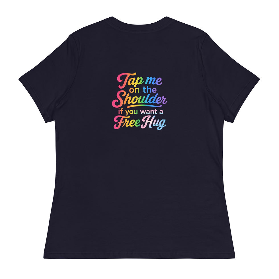 Thumbnail: Mama Bear Hugs Women's Relaxed T-Shirt with back message