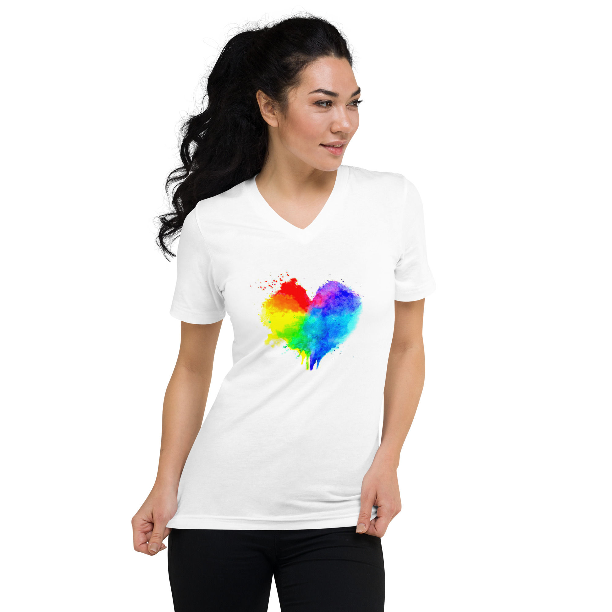 Splattered Heart V-Neck T-Shirt