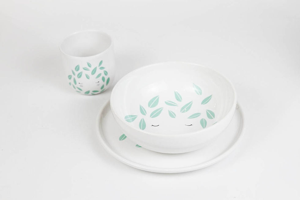 Thumbnail: Girl with leaves - fancy mint bowl