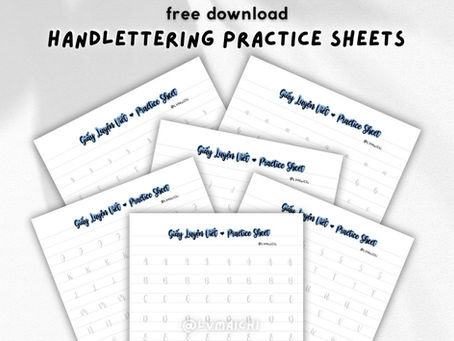 ✍️ Giấy luyện chữ viết tay trên iPad và viết trên Goodnotes • Handlettering Practice Sheets