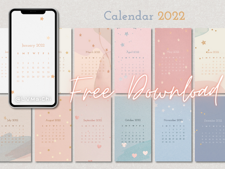 [Free Download] Lịch Calendar 2022 phong cách aesthetic ngọt ngào 🌷 