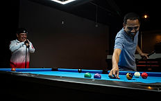 Fun with friends playing pool
