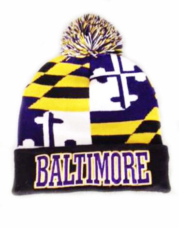 Thumbnail: Beanie Cap - Maryland Flag-Baltimore Purple