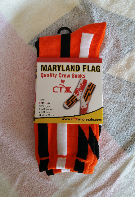 Thumbnail: Socks - Maryland Flag Pattern-Orange