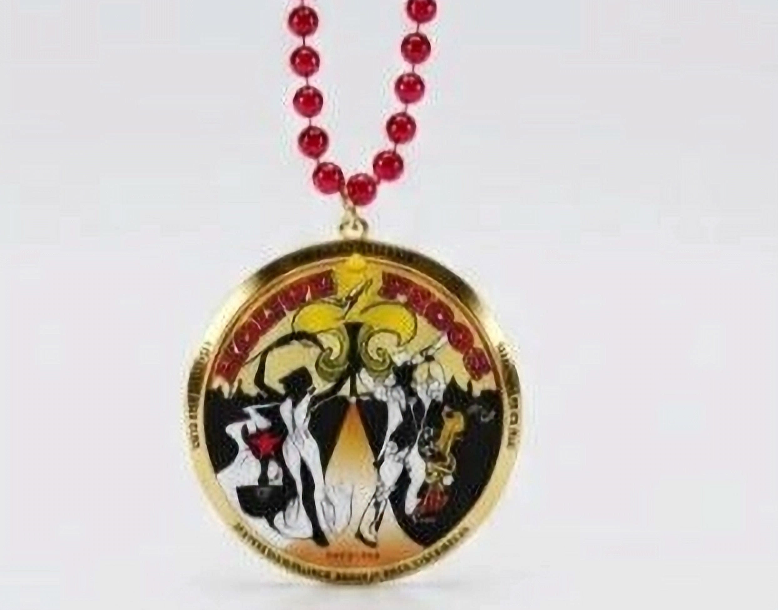 Krewe of Pyros Mardi Gras Bead and Medallion