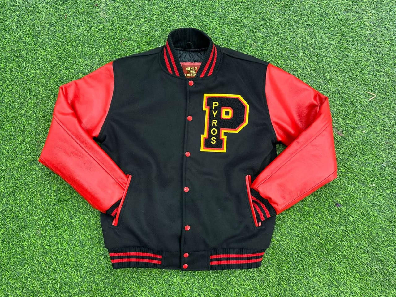 Krewe of Pyros Leather Varsity Jacket