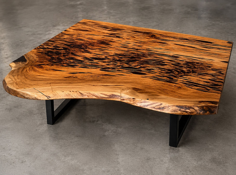 Custom live edge wood coffee table by Pelican State Woodworks