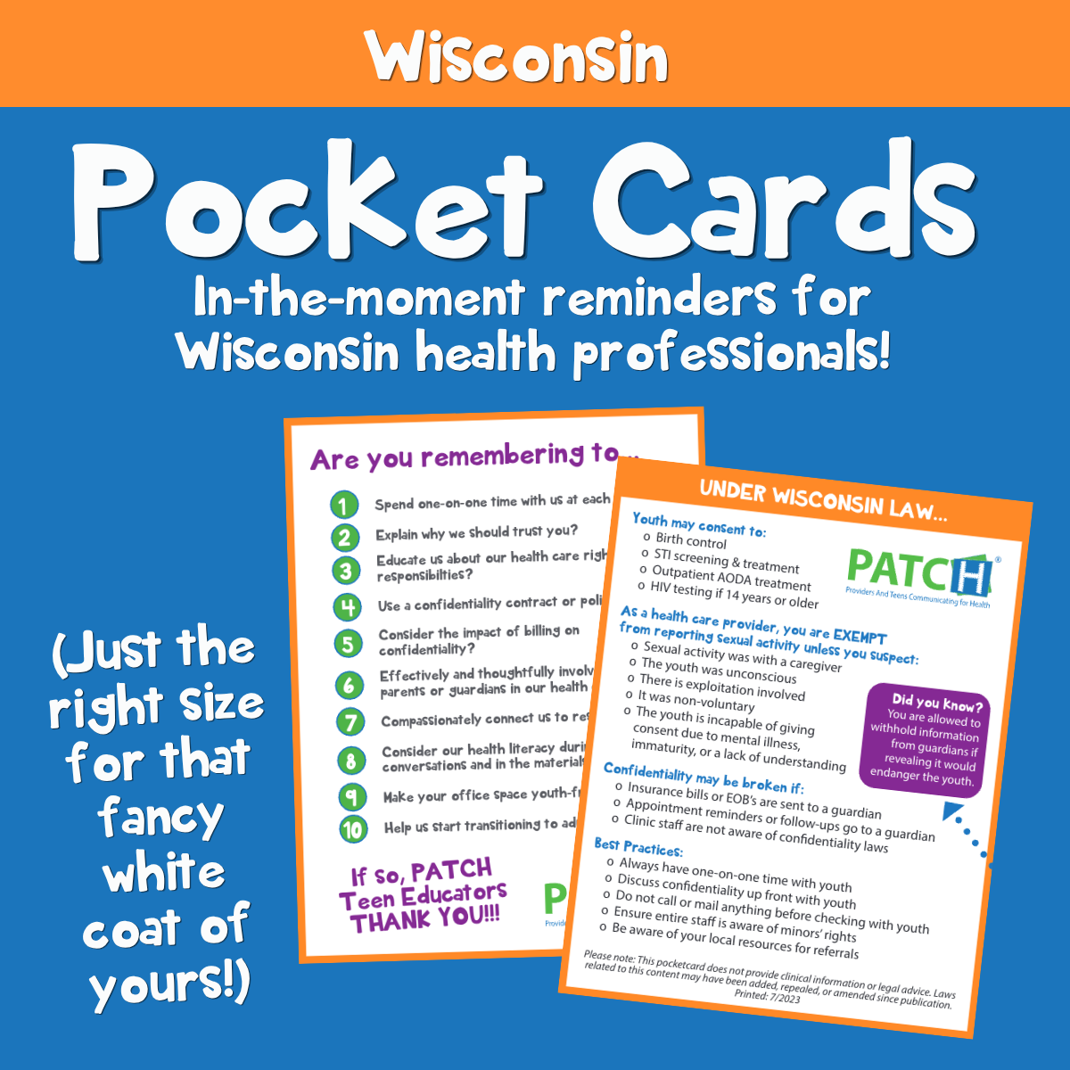 Wisconsin PATCH Pocket Cards