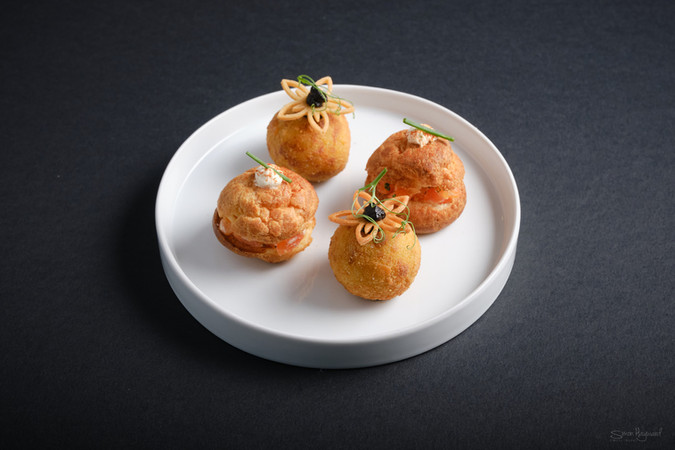 Small canape for Chez Roux Restaurant at the Epsom Derby