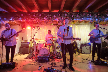 Band playing at a wedding reception