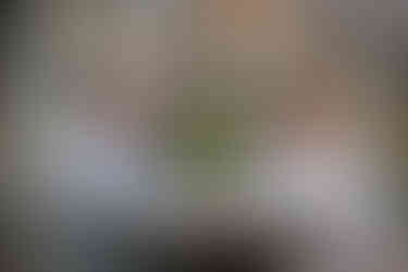 A young couple laughing and chatting at a table