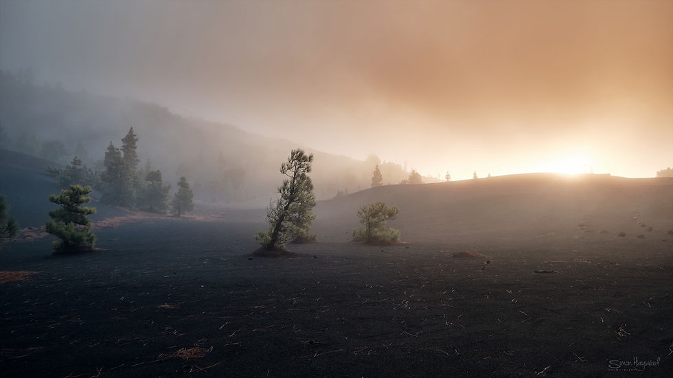 Sunset over Volcán de Tajogaite in La Palma