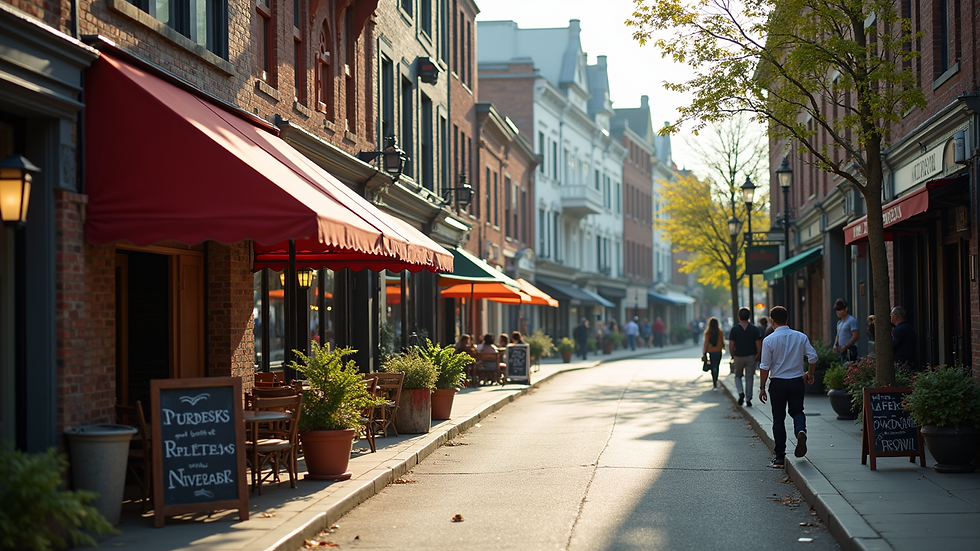 Close-up view of a bustling street in Herndon, VA