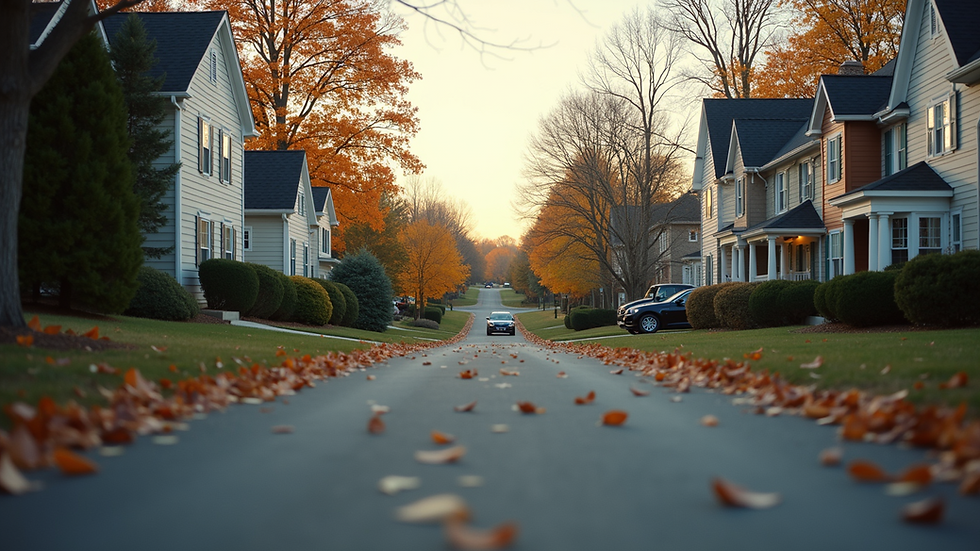 Eye-level view of a suburban neighborhood in Northern Virginia