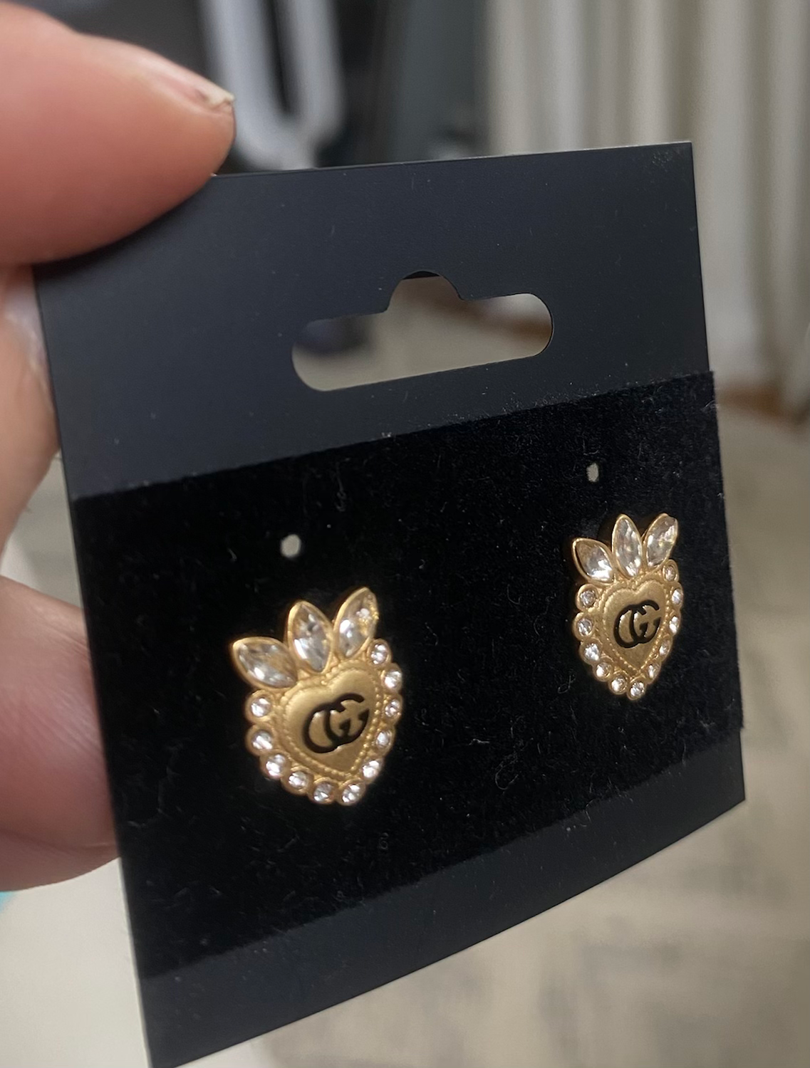 GG heart matte gold with crystals