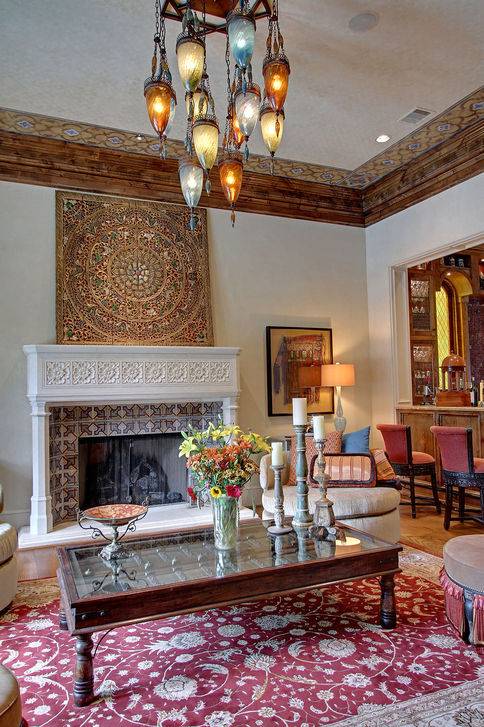 Formal living fireplace