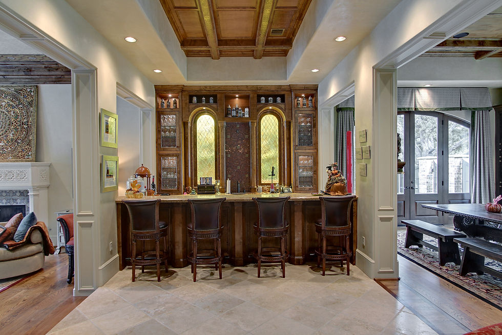 Bar, wine room & formal living