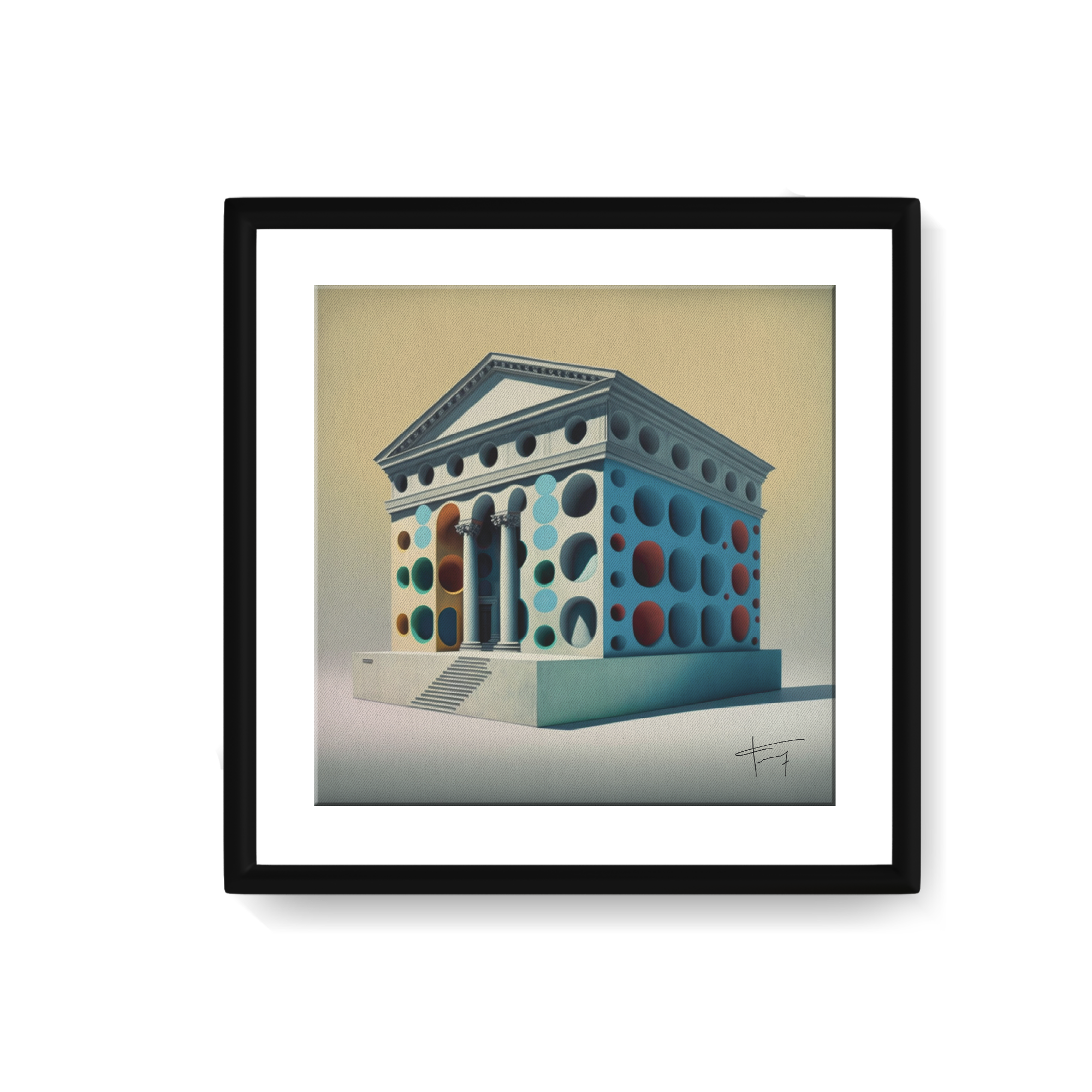 " Maison Carrée style Damien Hirst " 40x40cm