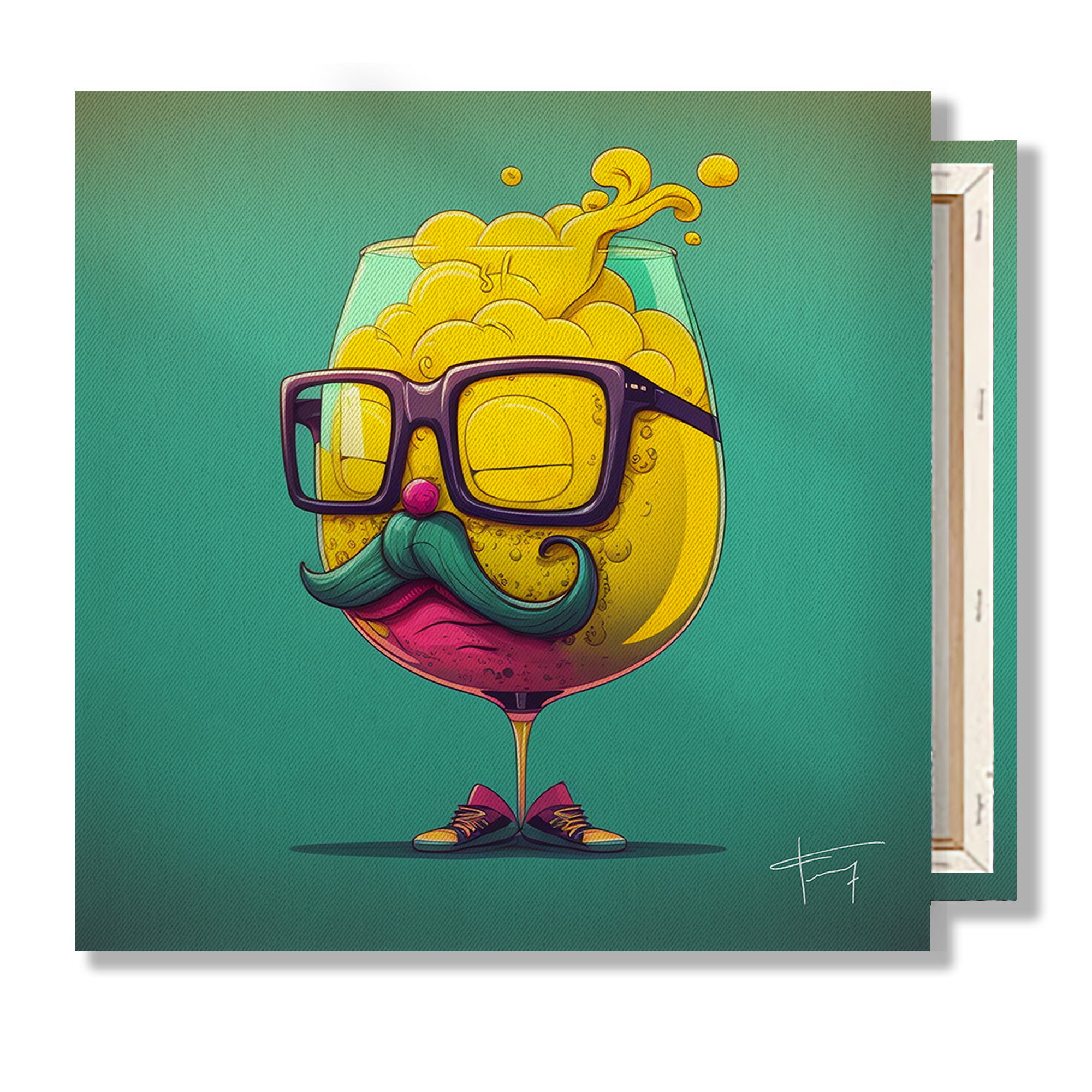 Tableau sur toile "Verre à Ballon" #004T 40x40cm