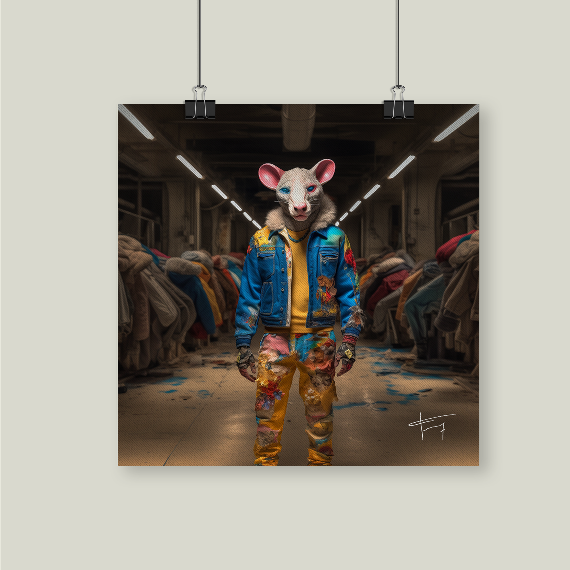 " Vous êtes des animaux " #005A 50x50cm Affiche Photo