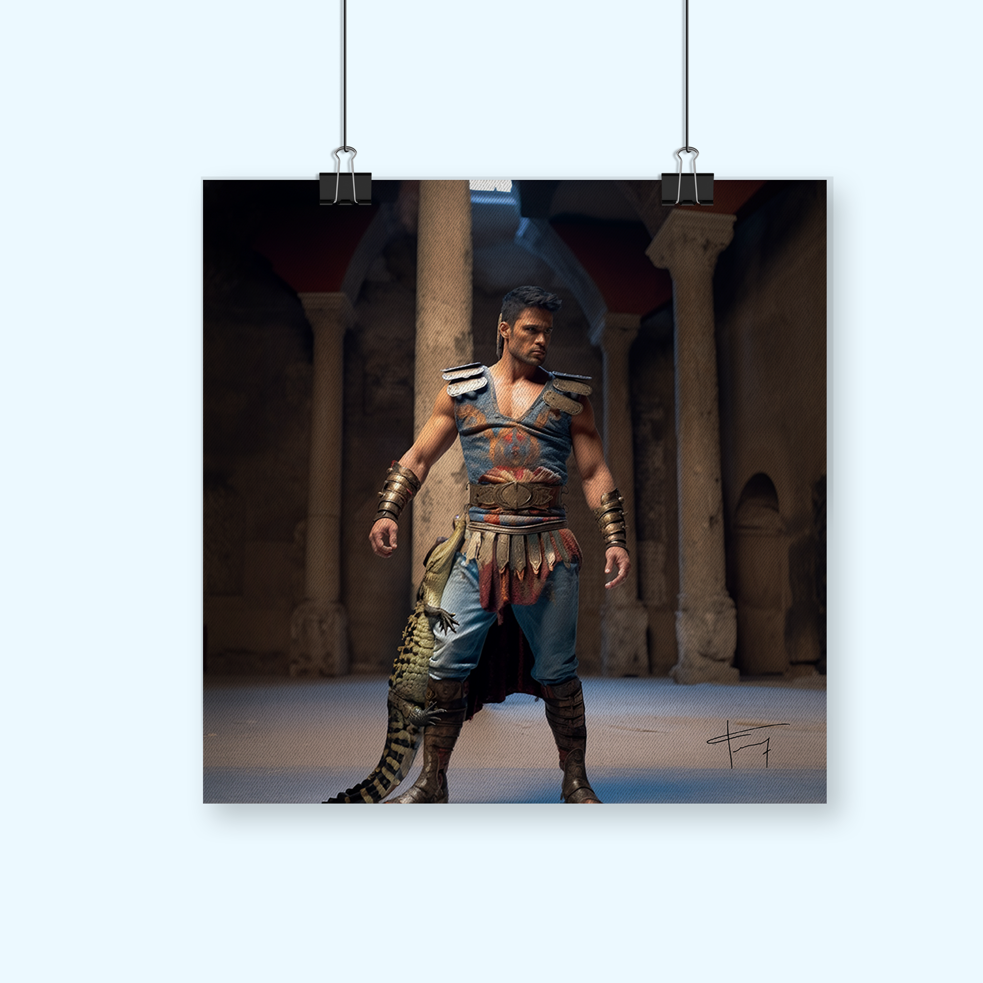 " 7 Samouraïs " #002A 50x50cm Affiche Photo