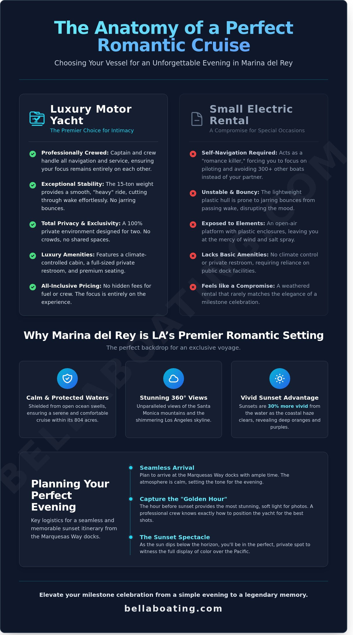Romantic boat cruise for two Marina del Rey
