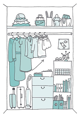 Marie Kondo ryddet garderobeskap. KonMari metoden