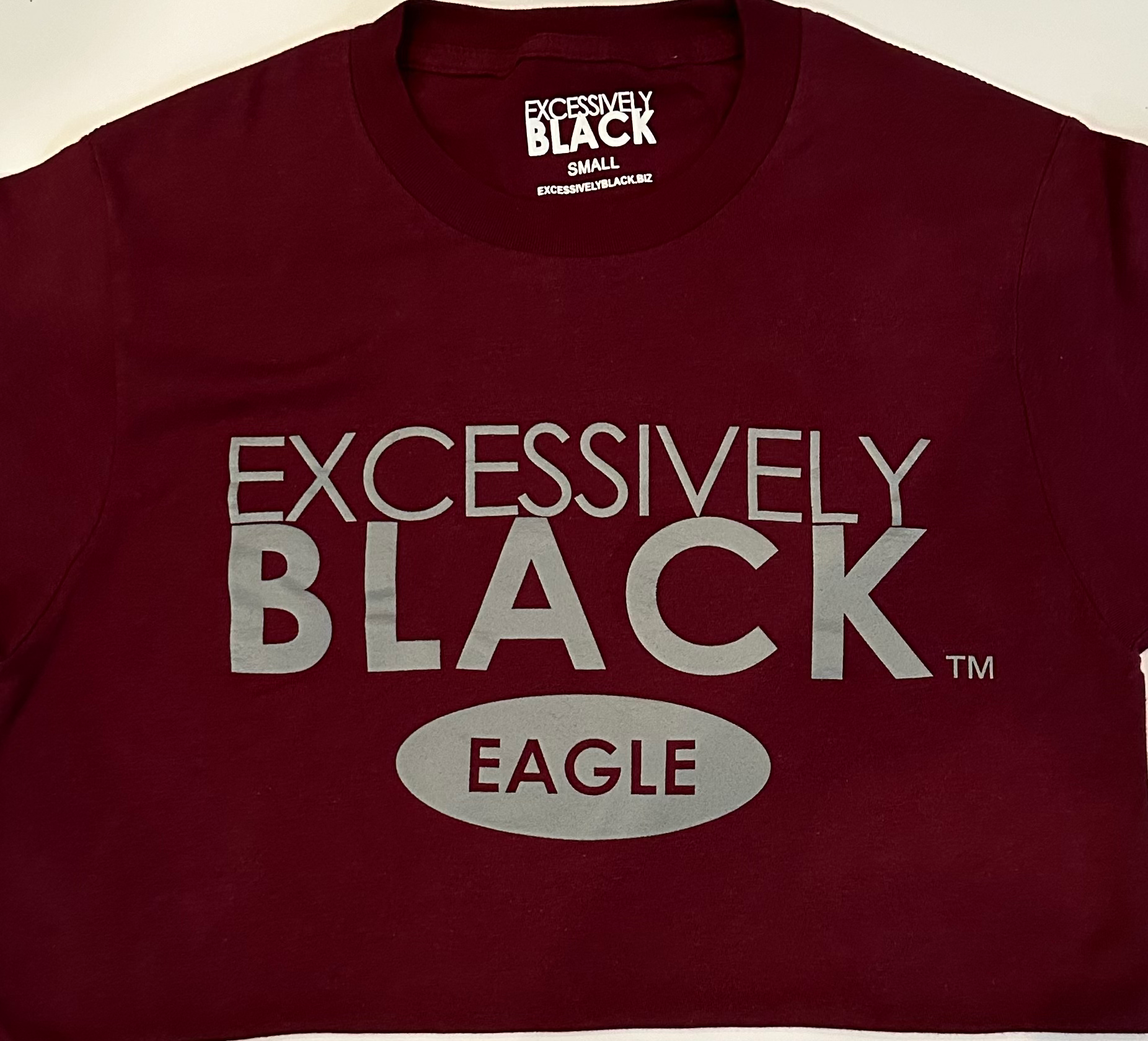 Excessively Black Eagle Maroon and Grey Tee